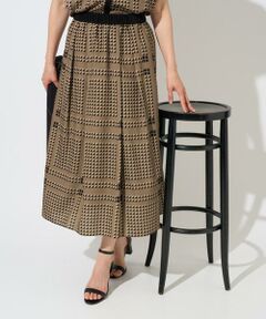 GEORGES RECH / ジョルジュ・レッシュ ロング・マキシ丈スカート | [日本製/セットアップ対応]ジオメトリックスカーフ柄スカート