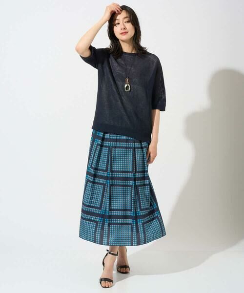 GEORGES RECH / ジョルジュ・レッシュ ロング・マキシ丈スカート | [日本製/セットアップ対応]ジオメトリックスカーフ柄スカート | 詳細3