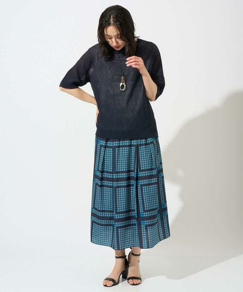 GEORGES RECH / ジョルジュ・レッシュ ロング・マキシ丈スカート | [日本製/セットアップ対応]ジオメトリックスカーフ柄スカート | 詳細4