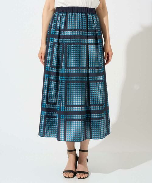 GEORGES RECH / ジョルジュ・レッシュ ロング・マキシ丈スカート | [日本製/セットアップ対応]ジオメトリックスカーフ柄スカート | 詳細8