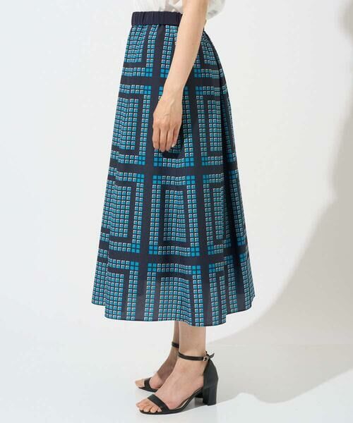 GEORGES RECH / ジョルジュ・レッシュ ロング・マキシ丈スカート | [日本製/セットアップ対応]ジオメトリックスカーフ柄スカート | 詳細9
