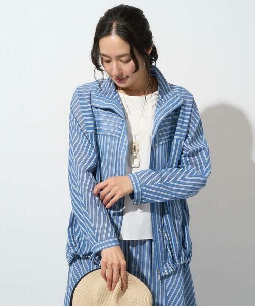 GEORGES RECH / ジョルジュ・レッシュ その他アウター | シアーストライプスタンドカラーブルゾン | 詳細1