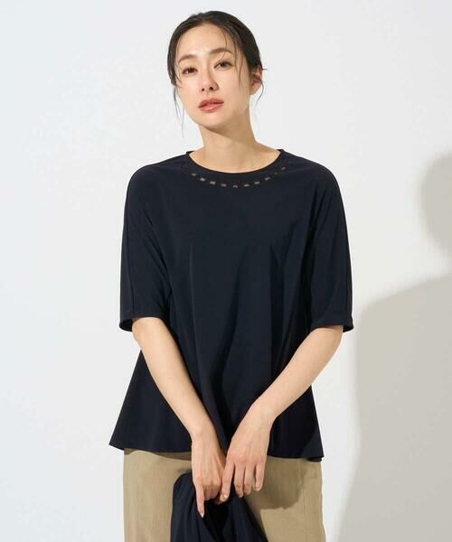 GEORGES RECH / ジョルジュ・レッシュ カットソー | [セットアップ対応]ドライタッチジャージーセミフレアプルオーバー（ネイビー）