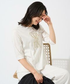 GEORGES RECH / ジョルジュ・レッシュ カットソー | メタリックロゴプリント5分袖カットソー