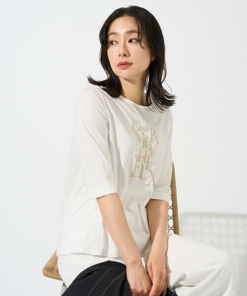 GEORGES RECH / ジョルジュ・レッシュ カットソー | メタリックロゴプリント5分袖カットソー | 詳細10