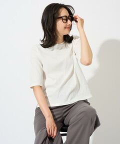 GEORGES RECH / ジョルジュ・レッシュ カットソー | [日本製]バイヤスストレッチリブ5分袖カットソー