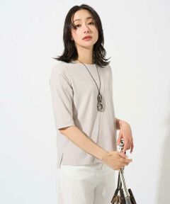 GEORGES RECH / ジョルジュ・レッシュ カットソー | [日本製]バイヤスストレッチリブ5分袖カットソー