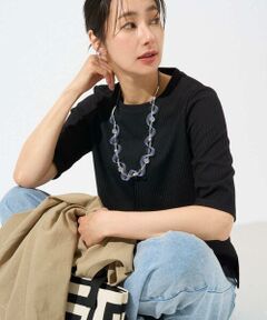 GEORGES RECH / ジョルジュ・レッシュ カットソー | [日本製]バイヤスストレッチリブ5分袖カットソー