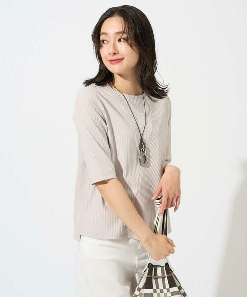 GEORGES RECH / ジョルジュ・レッシュ カットソー | [日本製]バイヤスストレッチリブ5分袖カットソー | 詳細10