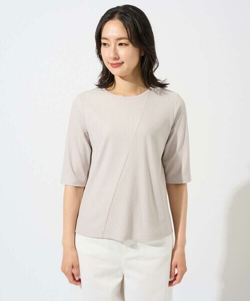 GEORGES RECH / ジョルジュ・レッシュ カットソー | [日本製]バイヤスストレッチリブ5分袖カットソー | 詳細11