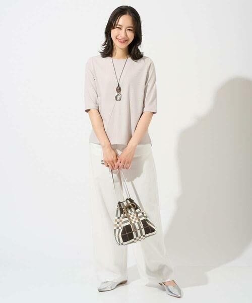 GEORGES RECH / ジョルジュ・レッシュ カットソー | [日本製]バイヤスストレッチリブ5分袖カットソー | 詳細2