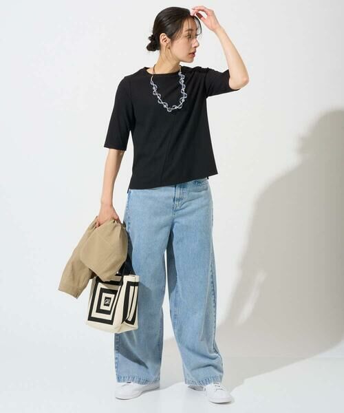 GEORGES RECH / ジョルジュ・レッシュ カットソー | [日本製]バイヤスストレッチリブ5分袖カットソー | 詳細6