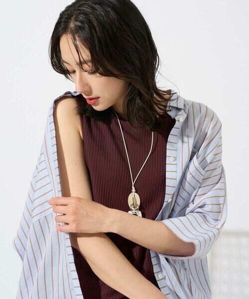 GEORGES RECH / ジョルジュ・レッシュ カットソー | [日本製]2WAYリブタンクトップ（ブラウン）