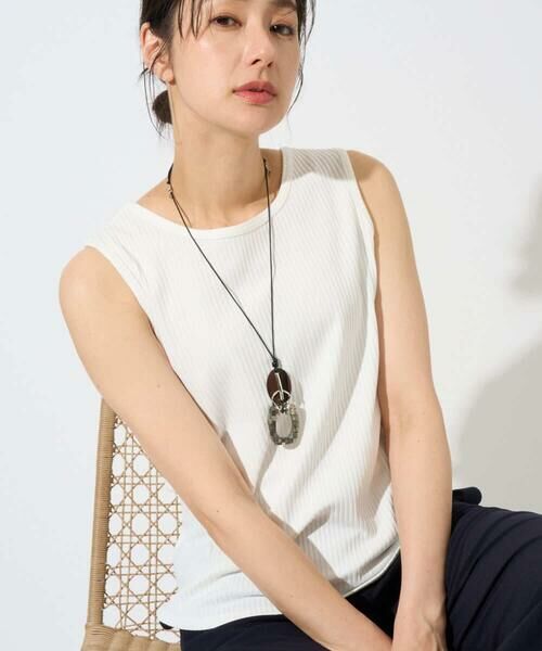 GEORGES RECH / ジョルジュ・レッシュ カットソー | [日本製]2WAYリブタンクトップ（ホワイト）