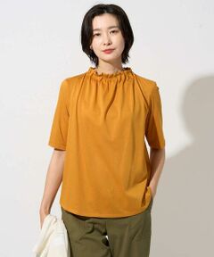 GEORGES RECH / ジョルジュ・レッシュ カットソー | タックフリルボトルネック5分袖カットソー