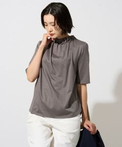 GEORGES RECH / ジョルジュ・レッシュ カットソー | タックフリルボトルネック5分袖カットソー