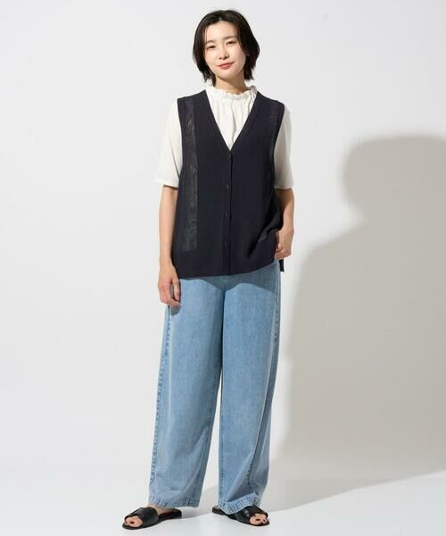 GEORGES RECH / ジョルジュ・レッシュ カットソー | タックフリルボトルネック5分袖カットソー | 詳細1