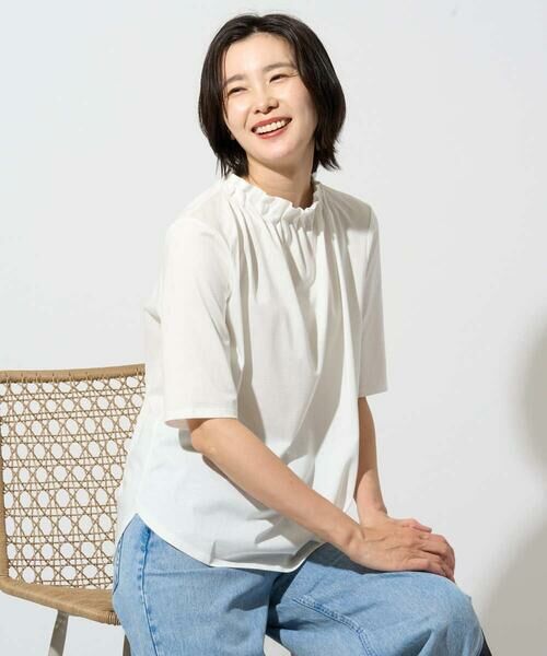 GEORGES RECH / ジョルジュ・レッシュ カットソー | タックフリルボトルネック5分袖カットソー | 詳細7