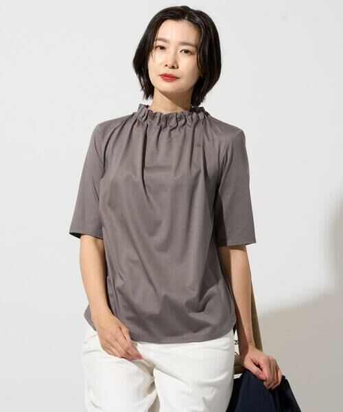 GEORGES RECH / ジョルジュ・レッシュ カットソー | タックフリルボトルネック5分袖カットソー | 詳細9
