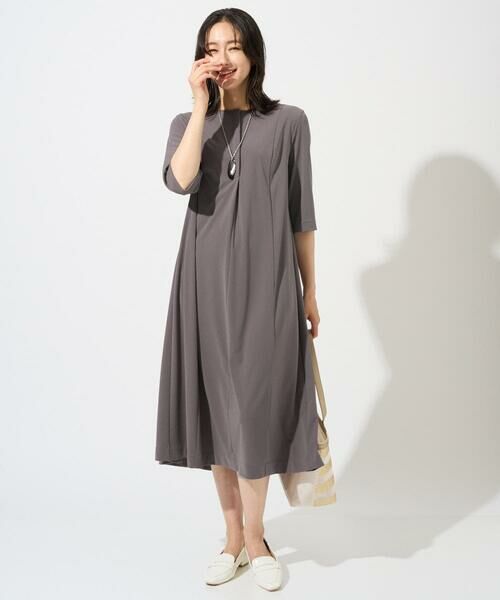 GEORGES RECH / ジョルジュ・レッシュ ロング・マキシ丈ワンピース | ドライタッチジャージーフレアワンピース（ベージュ）