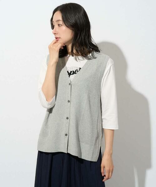 GEORGES RECH / ジョルジュ・レッシュ ベスト | [日本製]コットンレーヨンニットベスト | 詳細13