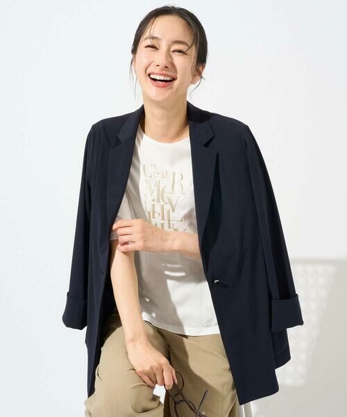 GEORGES RECH / ジョルジュ・レッシュ テーラードジャケット | [セットアップ対応]ドライタッチジャージーテーラードジャケット（ネイビー）