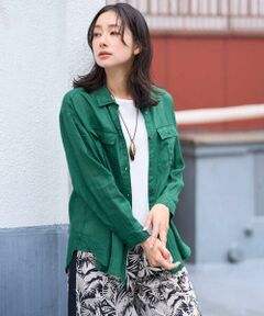 GEORGES RECH / ジョルジュ・レッシュ シャツ・ブラウス | シアーリネンサファリシャツ
