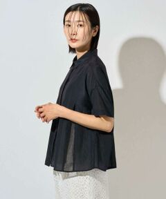 GEORGES RECH / ジョルジュ・レッシュ シャツ・ブラウス | メッシュシアータック5分袖ブラウス