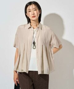 GEORGES RECH / ジョルジュ・レッシュ シャツ・ブラウス | メッシュシアータック5分袖ブラウス