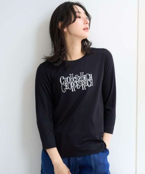 GEORGES RECH / ジョルジュ・レッシュ カットソー | ベアテン刺繍ロゴカットソー（ブラック）