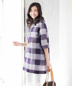 GIANNI LO GIUDICE / ジャンニ・ロ・ジュディチェ シャツ・ブラウス | 【洗える】コットンボイルチェックロングブラウス