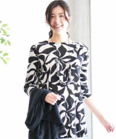 GIANNI LO GIUDICE / ジャンニ・ロ・ジュディチェ カットソー | 【洗える】ナチュラルリネンフラワープリントチュニック