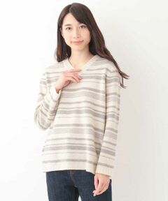 GIANNI LO GIUDICE / ジャンニ・ロ・ジュディチェ ニット・セーター | 【日本製】デザインボーダーニットプルオーバー