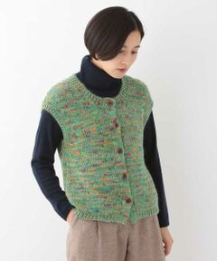 【Yamagata Knit】フレンチスリーブミックスニットカーディガン