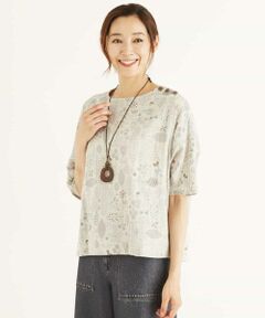 GIANNI LO GIUDICE / ジャンニ・ロ・ジュディチェ シャツ・ブラウス | リーフ柄カットソー