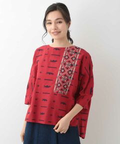 GIANNI LO GIUDICE / ジャンニ・ロ・ジュディチェ シャツ・ブラウス | オリエンタル刺繍七分袖ブラウス