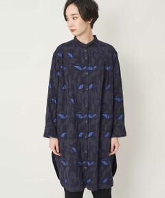 GIANNI LO GIUDICE / ジャンニ・ロ・ジュディチェ シャツ・ブラウス | リーフ柄二重織りジャカードシャツワンピース