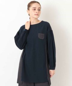 GIANNI LO GIUDICE / ジャンニ・ロ・ジュディチェ チュニック | 【洗える・日本製】ヘリンボーン切り替えチュニック