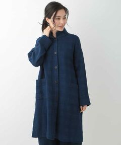 GIANNI LO GIUDICE / ジャンニ・ロ・ジュディチェ その他アウター | インディゴスタンドカラーロングコート