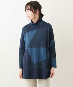 GIANNI LO GIUDICE / ジャンニ・ロ・ジュディチェ ロング・マキシ丈ワンピース | 【洗える・日本製】パッチワークジャガードチュニックカットソー