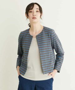 GIANNI LO GIUDICE / ジャンニ・ロ・ジュディチェ ノーカラージャケット | 【洗える】ストレッチ裏毛ノーカラージャケット