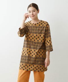 GIANNI LO GIUDICE / ジャンニ・ロ・ジュディチェ カットソー | [洗える・日本製]ソーナノドットブロックプリントチュニックカットソー