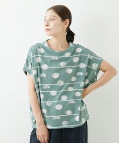 GIANNI LO GIUDICE / ジャンニ・ロ・ジュディチェ カットソー | [洗える・日本製]ラインドットジャガードドルマンカットソー