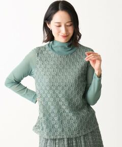 GIANNI LO GIUDICE / ジャンニ・ロ・ジュディチェ カットソー | [洗える・日本製]66ナイロンチュールクロシェ風レースカットソー