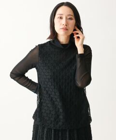 GIANNI LO GIUDICE / ジャンニ・ロ・ジュディチェ カットソー | [洗える・日本製]66ナイロンチュールクロシェ風レースカットソー