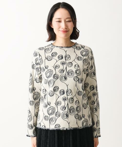 GIANNI LO GIUDICE / ジャンニ・ロ・ジュディチェ カットソー | [洗える・日本製・リバーシブル]ラインフラワージャガードカットソー | 詳細2