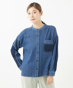 GIANNI LO GIUDICE / ジャンニ・ロ・ジュディチェ シャツ・ブラウス | [洗える]フリクションデニムブラウス