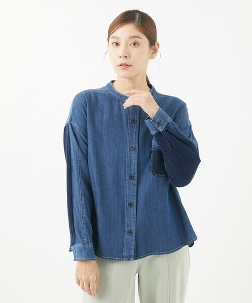 GIANNI LO GIUDICE / ジャンニ・ロ・ジュディチェ シャツ・ブラウス | [洗える]フリクションデニムブラウス | 詳細1