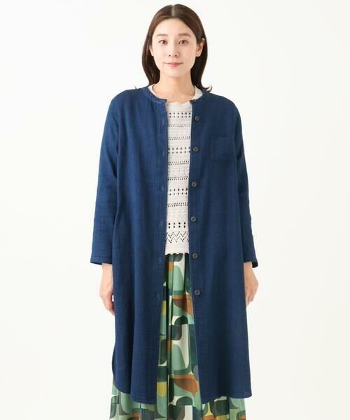 GIANNI LO GIUDICE / ジャンニ・ロ・ジュディチェ シャツ・ブラウス | [洗える]二重織ガーゼデニムロングブラウス | 詳細1