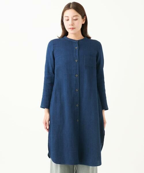 GIANNI LO GIUDICE / ジャンニ・ロ・ジュディチェ シャツ・ブラウス | [洗える]二重織ガーゼデニムロングブラウス | 詳細4